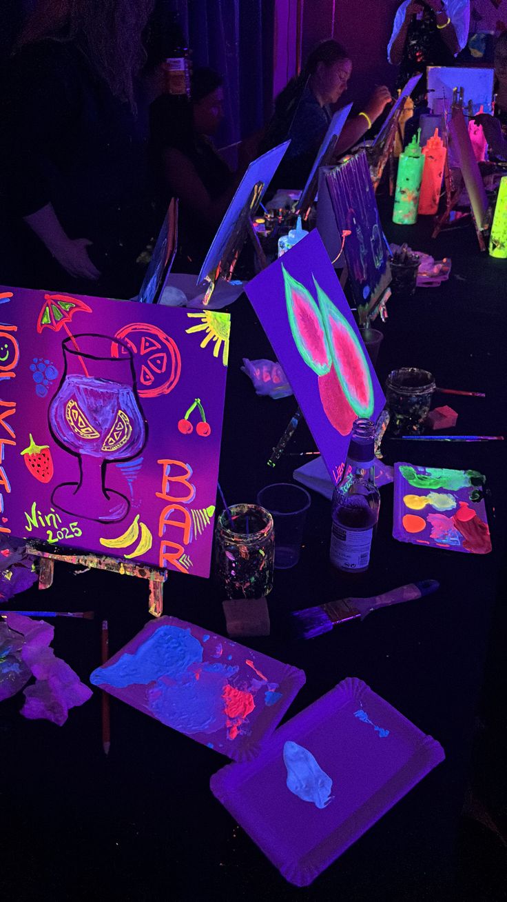 Artwork inspiration for the Midnight Canvas painting workshop